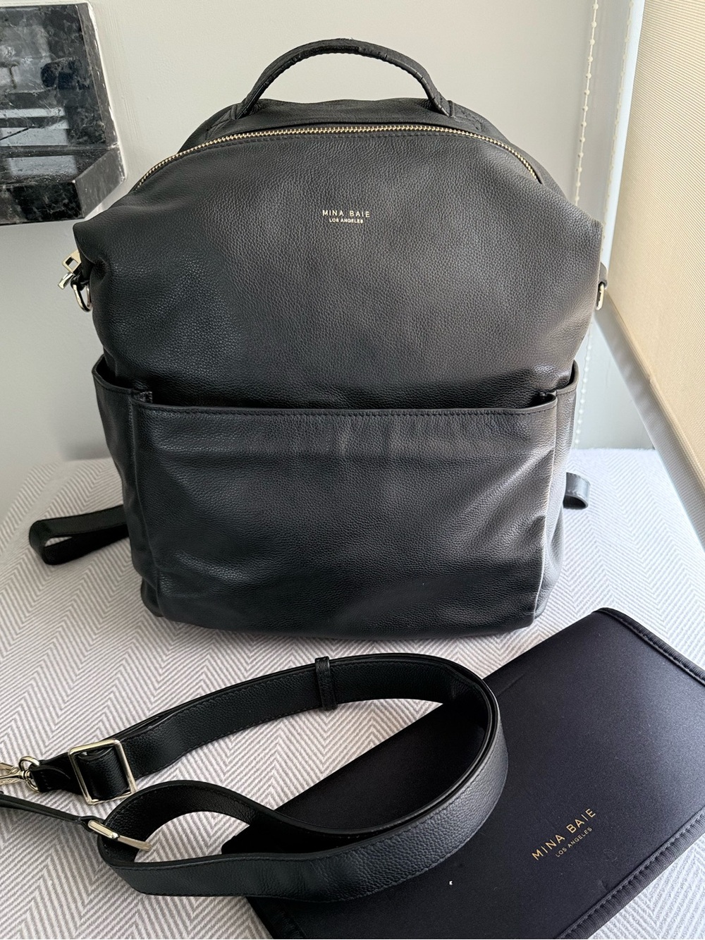 Mina Baie Genuine Leather Stevie Midi with accessories